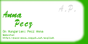 anna pecz business card